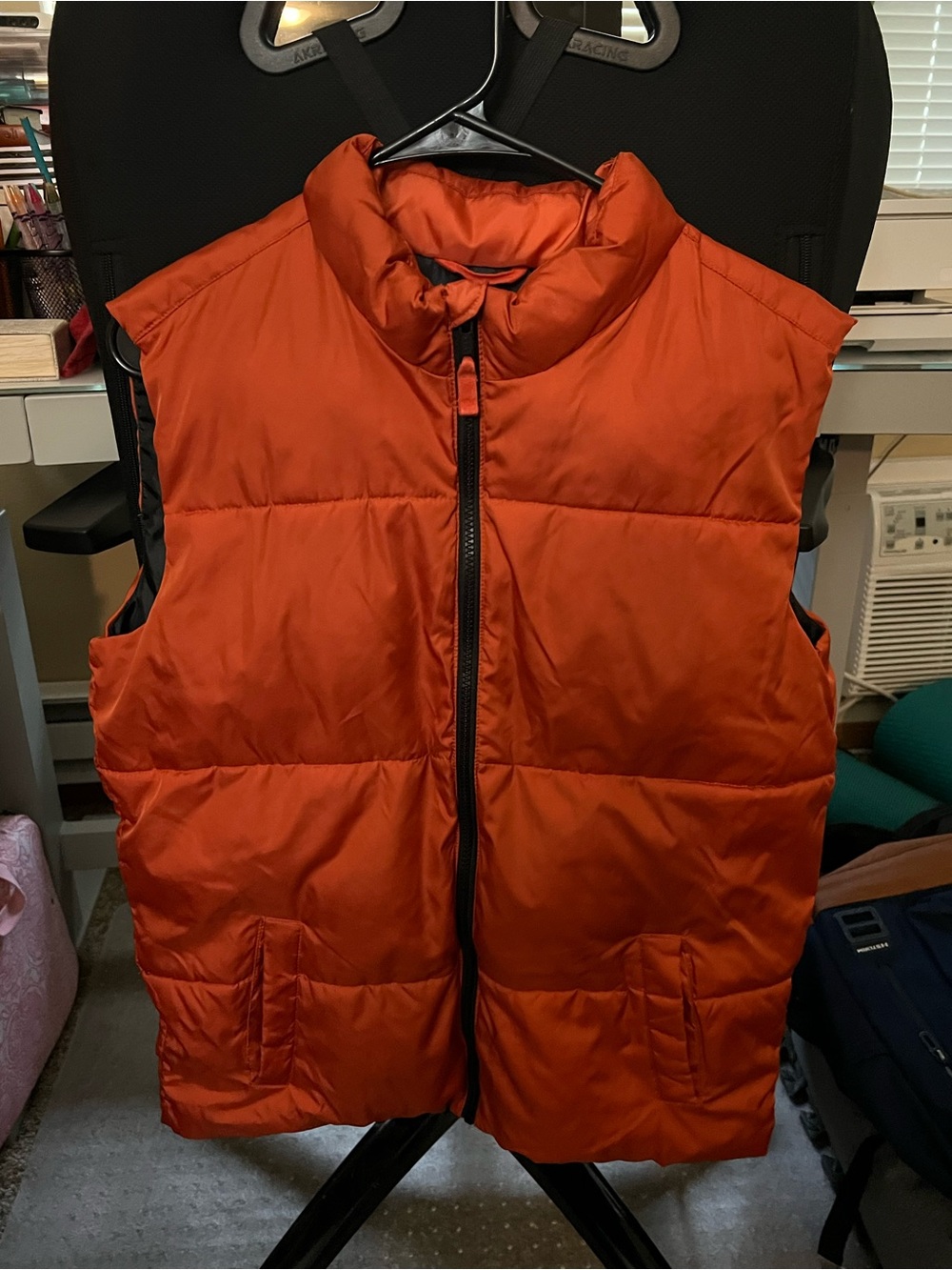 Old Navy Orange Quilted Puffer Vest